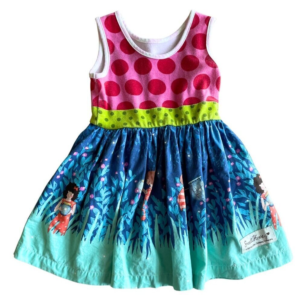 SweetHoney Sweet Honey Girl's Firefly Dress, 100% Cotton Made in the USA - 12 Mo